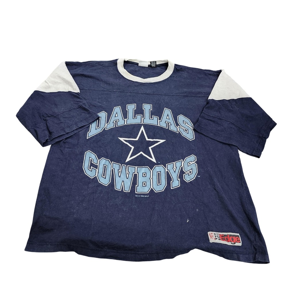 Vintage Dallas Cowboys Shirt Mens XL Blue NFL Football The Edge Graphic 90s